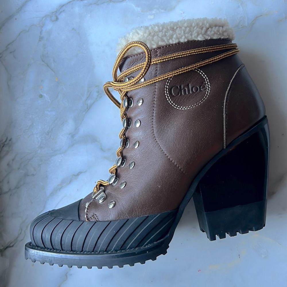 Chloe Brown and Black Ankle Boots